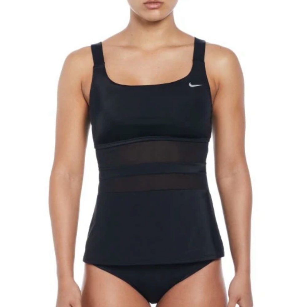 Nike black mesh tankini set